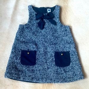 COPY - JANIE & JACK Wool Blend Navy Tweed Like Dress Size 12-18 months